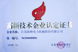 高新技術(shù)企業(yè)認(rèn)定證書
